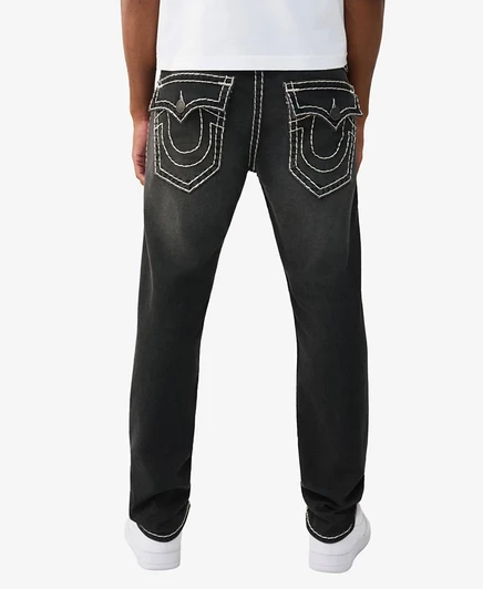 Мужские джинсы True Religion Rocco Skinny Super T Flap, черные