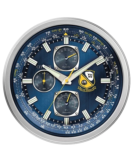 Настенные часы Citizen Blue Angels, серебристо-синие