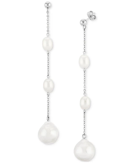 Серьги Macy's с барочным жемчугом, белое золото