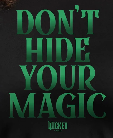 Гибридная одежда модного размера плюс Wicked не скрывает вашу волшебную графическую футболку с круглым вырезом горловины black