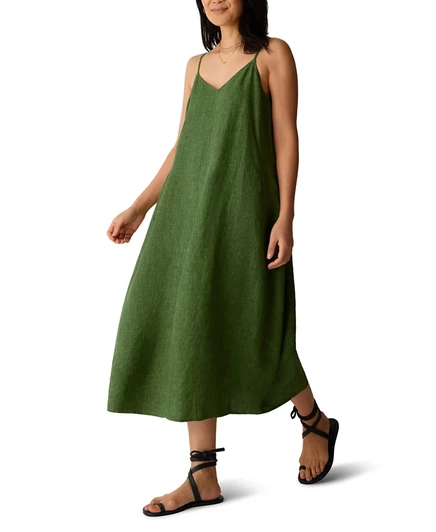Женское платье-комбинация Eileen Fisher, зеленое