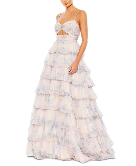 Женское платье Mac Duggal Floral Cut Out, фиолетовое