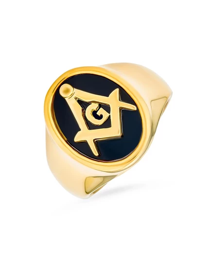 Мужское кольцо Bling Jewelry Square Compass, золотистое