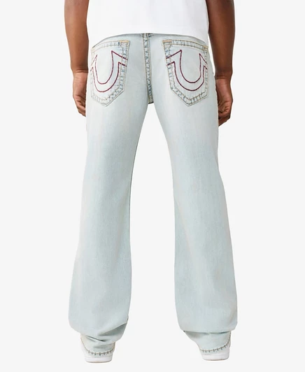 Мужские джинсы прямого кроя True Religion синего цвета