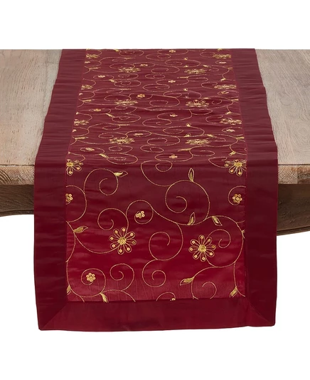 Дорожка Saro Lifestyle с вышивкой, 41×229 см, бордо