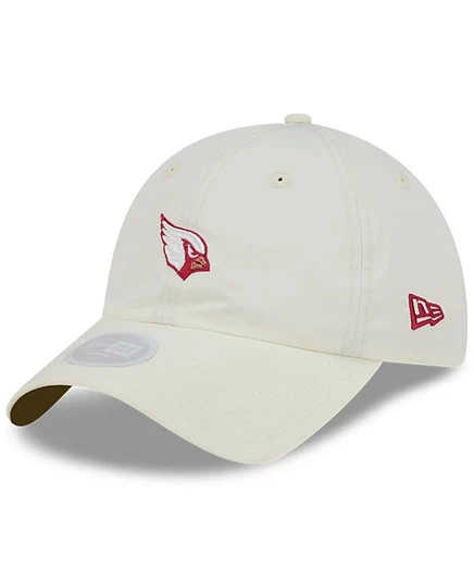 Женская натуральная шляпа Arizona Cardinals из коллекции Rivalries 2025 года от New Era с регулируемым конским хвостом коричнево-бежевого цвета