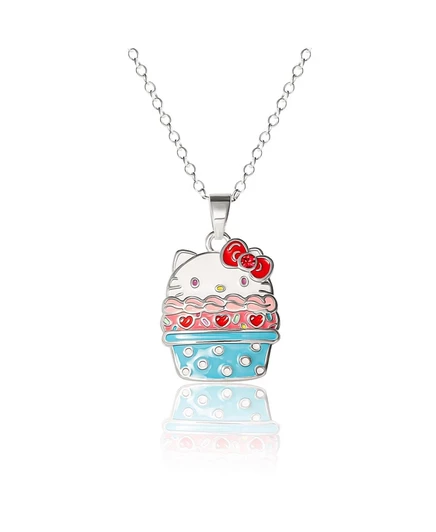 Sanrio Hello Kitty Посеребренное ожерелье с подвеской в виде кекса multi