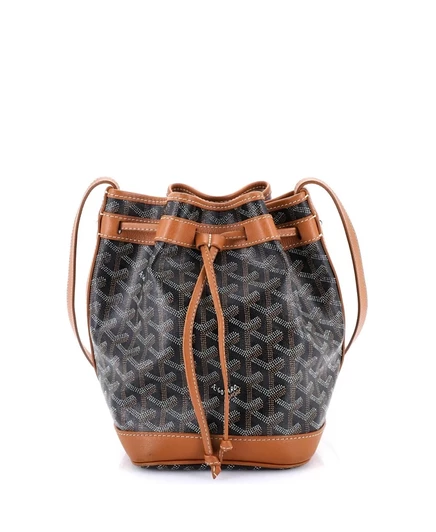 Женская сумка Pre-Owned Goyard Petit Flot PM из канвы, коричневая