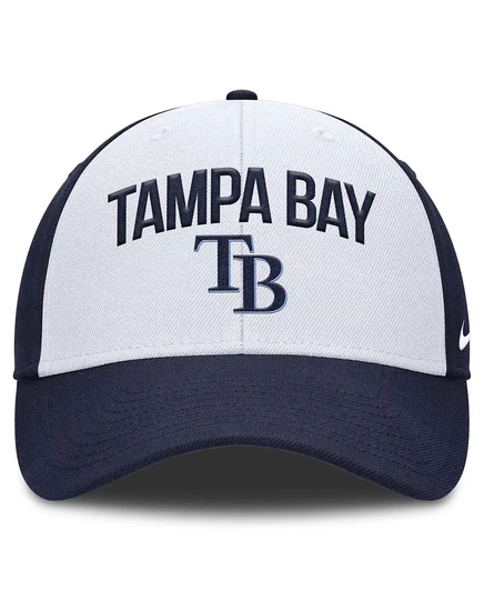 Мужская белая/темно-синяя кепка Nike Tampa Bay Rays Club Performance с регулируемой посадкой white, navy