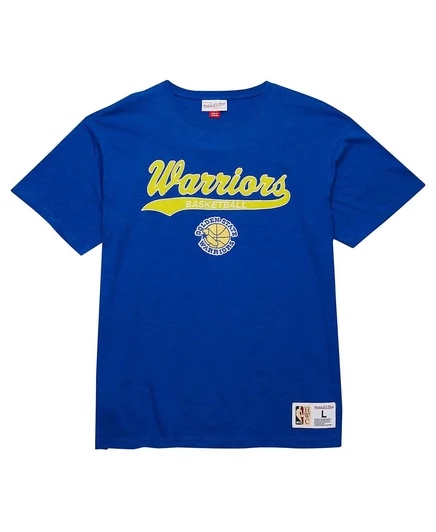Мужская футболка Mitchell & Ness Royal Golden State Warriors Hardwood Classics с фетровой аппликацией Slub от Royal Golden State Warriors royal