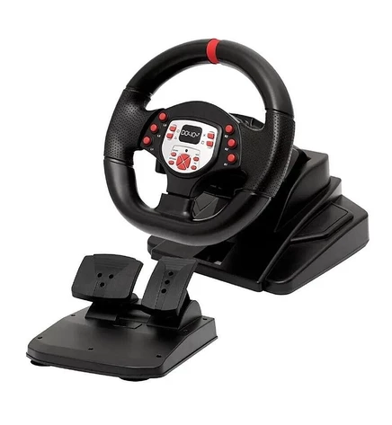 Игровой руль NBCP 180° с педалями, черный