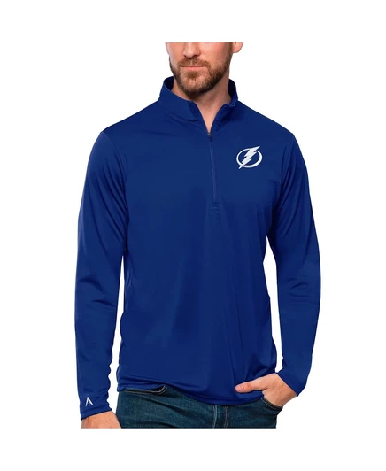 Мужская синяя толстовка-пуловер Tampa Bay Lightning Tribute с застежкой на четверть молнии от Antigua blue