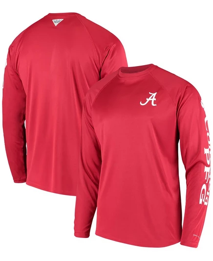 Мужская футболка с длинным рукавом PFG Crimson Alabama Crimson Tide Terminal Tackle Omni-Shade crimson
