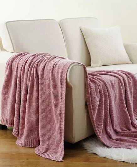 Плед Battilo Lifestyle микрошенилл 130×170 см, розовый