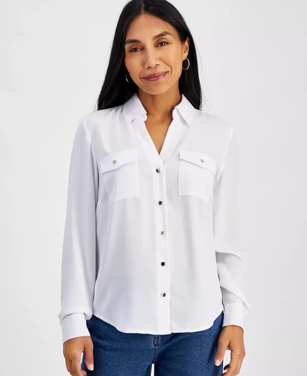  Миниатюрная Повседневная рубашка, созданная для Macy's bright white