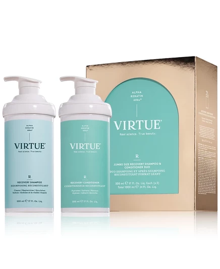 Virtue, 2 шт. Универсальный восстанавливающий шампунь и кондиционер для волос без цвета