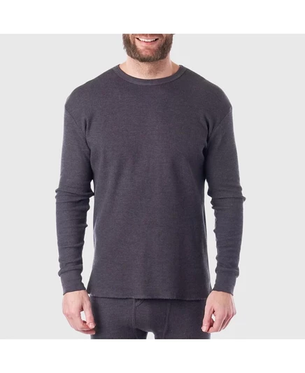 Alpine Swiss Men's Thermal Long Sleeve Top Waffle Knit Shirt Base Layer Underwear gray