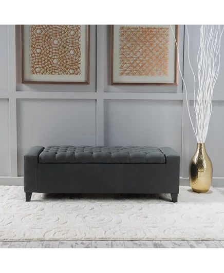 Банкетка The Pop Home с ящиком для хранения, серая