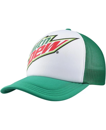 Мужская регулируемая кепка Mountain Dew белого и зеленого цветов white, green