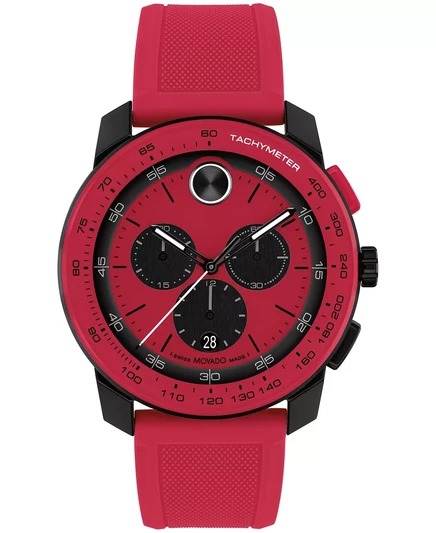  Мужские часы Bold Tr90 Swiss Quartz Chrono из красного силикона, 43,50 мм red