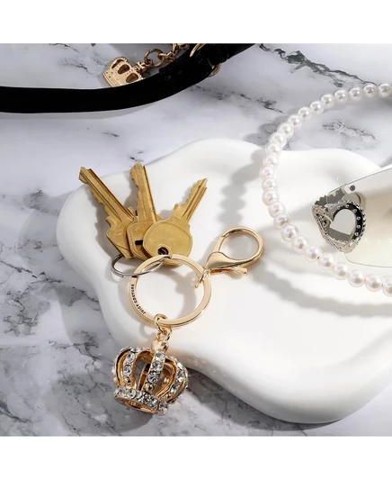 Брелок для ключей Juicy Couture Crystal Crown - Элегантный золотой аксессуар gold, clear