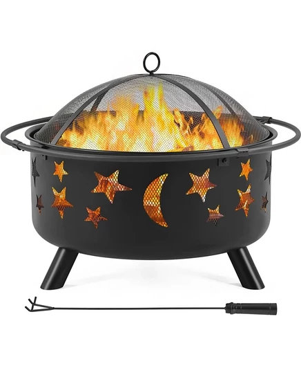 Очаг Yaheetech 30″ с кочергой, черный