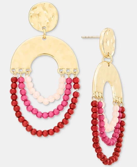 Серьги-подвески Style & Co с акриловыми бусинами, разноцветные