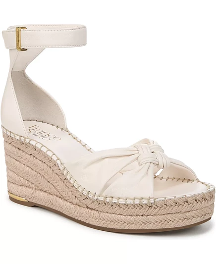  Женские сандалии-эспадрильи Clementine с открытым носком на танкетке cream white leather