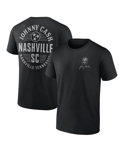 Мужская овальная футболка Fanatics Black Nashville SC Johnny Cash Oval от Fanatics black
