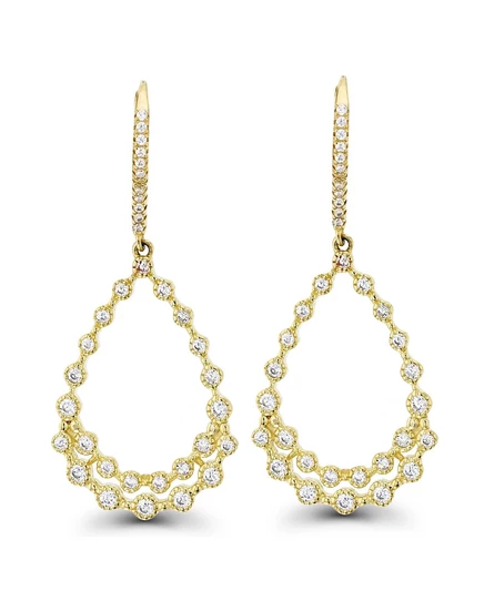 Серьги Macy's с фианитами, грушевидные, желтые