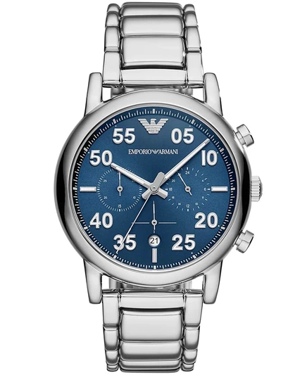 Мужские часы Emporio Armani хронограф 43 мм, серебристые