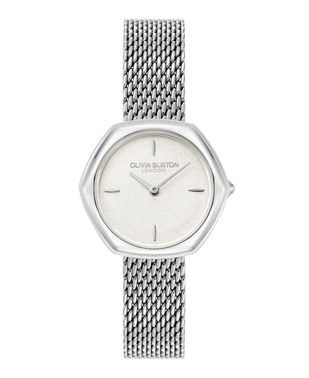 Женские часы-браслет Olivia Burton с серебристым браслетом из нержавеющей стали, 28,5 мм