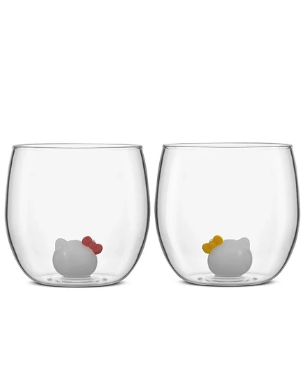 Стаканы JoyJolt Hello Kitty без ножки, набор из 2, 385 мл