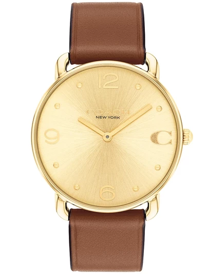 Унисекс наручные часы Coach Elliot 36 мм, с коричневым ремешком