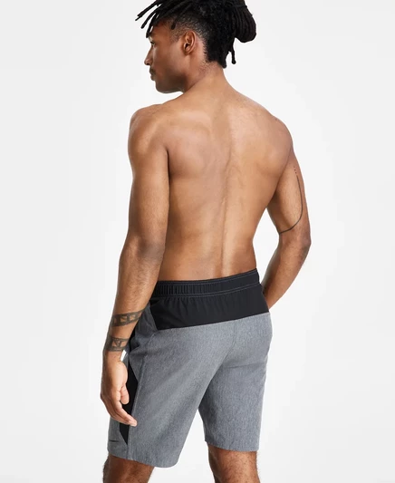 Мужской комплект для плавания Nike: рашгард Hydroguard и шорты 9″, серый меланж
