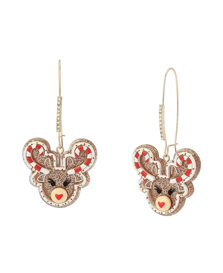 Серьги Betsey Johnson «Олень» с кристаллами, коричневые