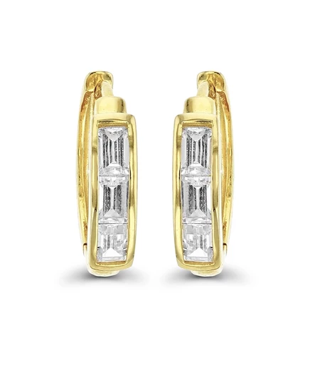 Женские серьги-кольца Macy's «Багет», желтые