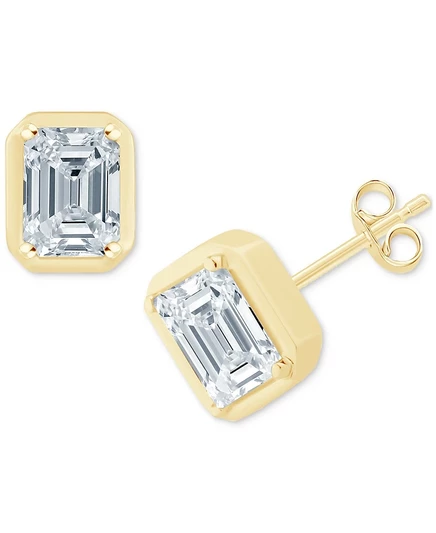 Серьги-гвоздики Macy's изумрудной огранки 0,5 кт в 14k, желтые