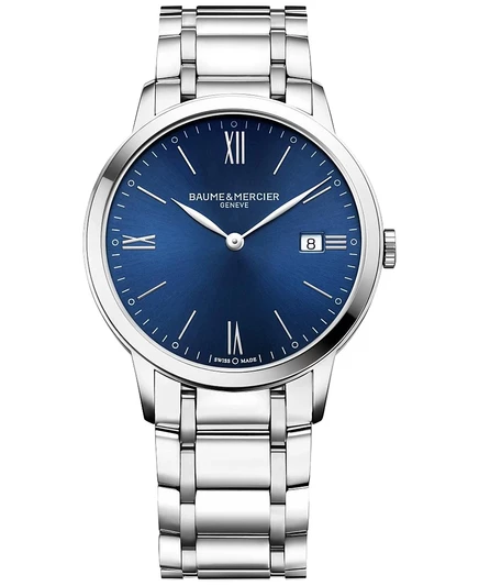 Мужские швейцарские часы-браслет Classima из нержавеющей стали Baume & Mercier 40mm M0A10382 серебристого цвета