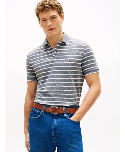 Мужское поло Tommy Hilfiger Regular-Fit из хлопка и льна, мультицвет