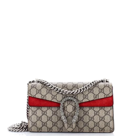 Женская сумка Pre-Owned Gucci Dionysus со стразами, красная