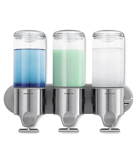Дозатор для душа Simplehuman настенный тройной, многоцветный
