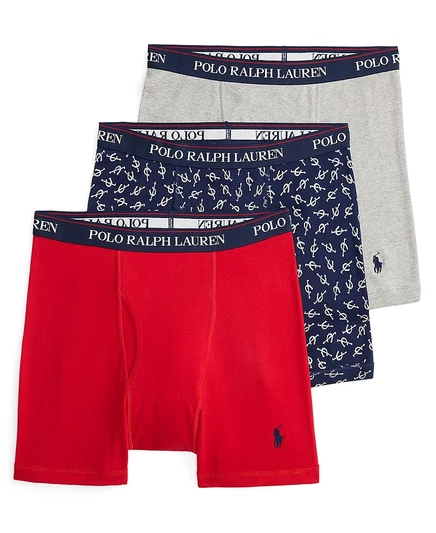 Мужские боксеры Polo Ralph Lauren 3 шт., классической посадки, мультицвет