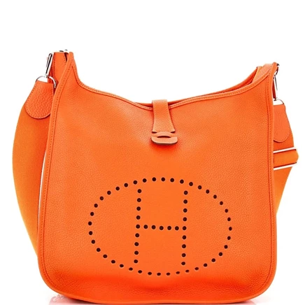 Женская сумка Hermès Evelyne GM Gen III Clemence, оранжевая