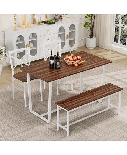 Стол и стул Streamdale Furniture из четырех частей со спинкой, промышленный стиль, прочная конструкция