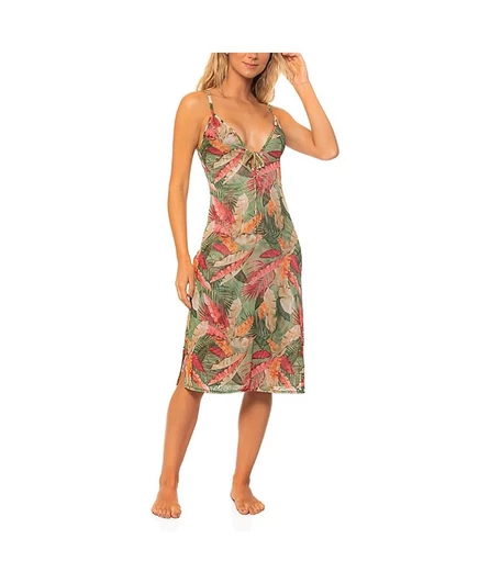 Женское пляжное миди-платье Guria Beachwear из сетки, зеленое