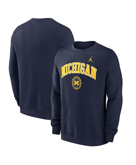 Мужской свитшот Jordan Arched Seal Michigan Wolverines, синий