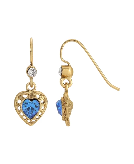 Серьги-подвески 2028 Crystal Heart, синие
