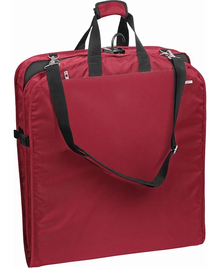 Чехол для одежды WallyBags 42″ премиум с ремнём и карманами, красный