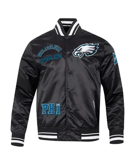 Мужская куртка Pro Standard Eagles сатиновая, черная